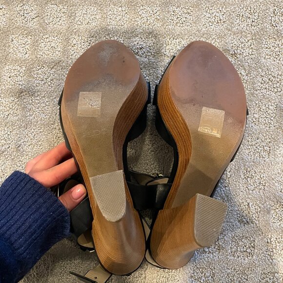 ALDO Black Double Buckle Close Platform Sandals Size‎ 10 - Picture 4 of 5